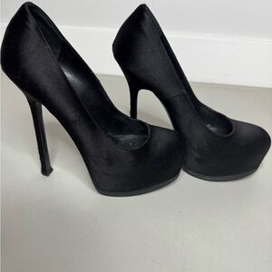 Yves Saint Laurent Tribtoo 80 Pumps – Black Leather – Size 6.5 / EU 36.5